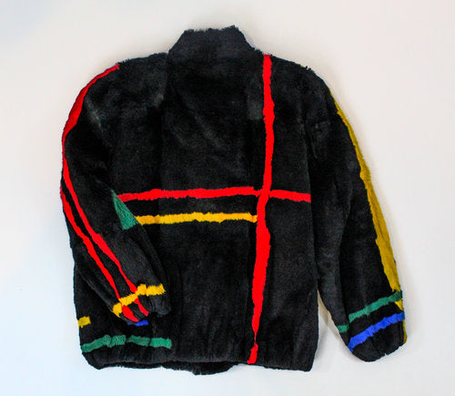 Colorful Fur Zip-up Jacket