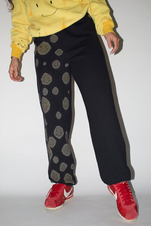 1/1 BLACK MIRRORED SMILEY JOGGERS
