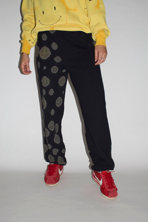 1/1 BLACK MIRRORED SMILEY JOGGERS